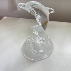 Vintage NWOB Crystal French Dolphin Figurine Sculpture Cristal D’Aruques